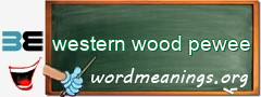 WordMeaning blackboard for western wood pewee